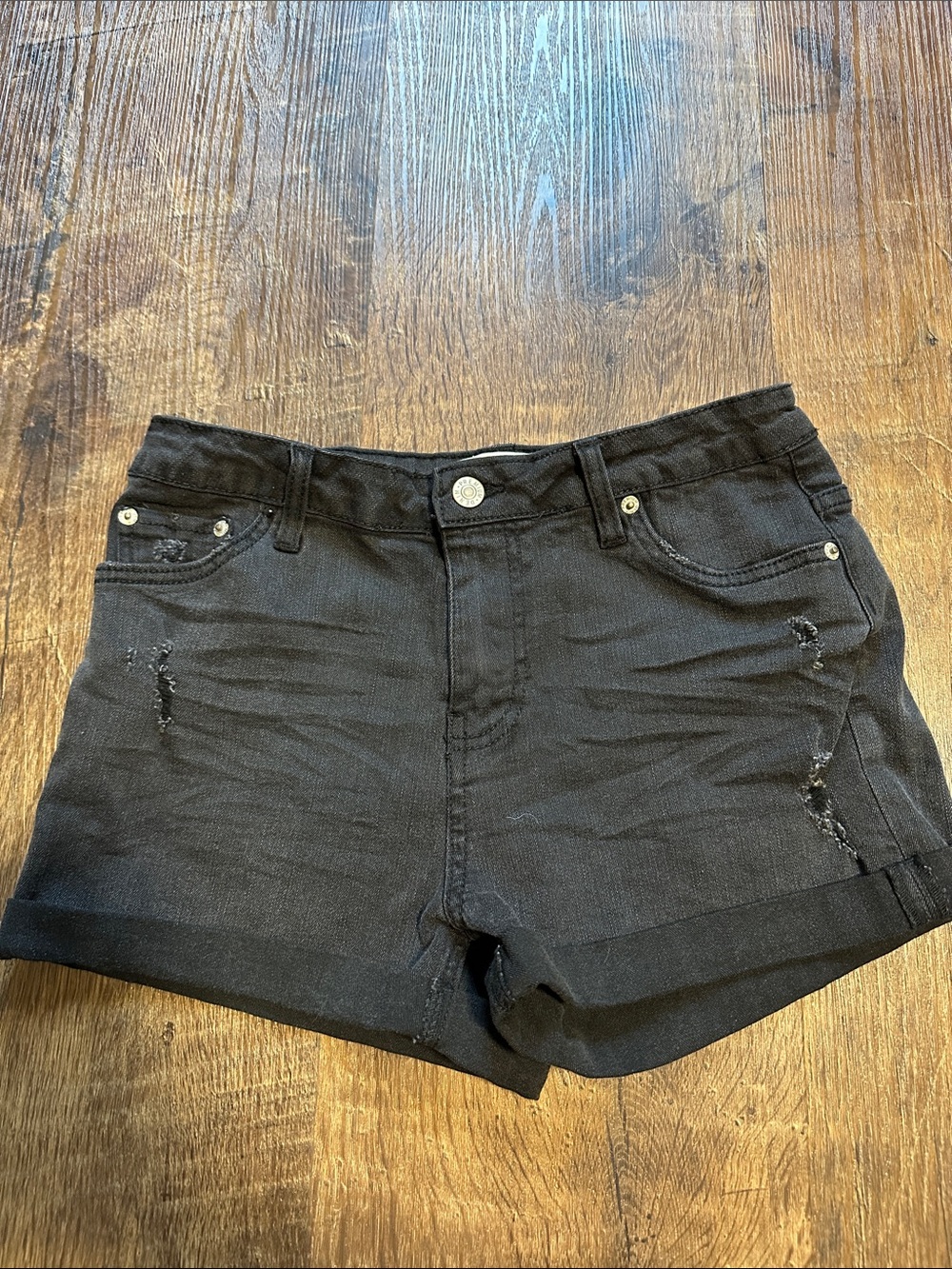 High Waist Stretch Denim Shorts
